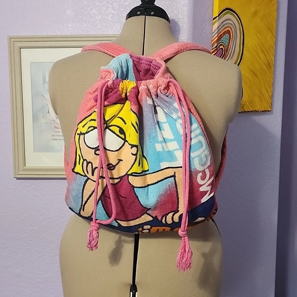 Vintage Rare Y2K Disney Lizzy McGuire Blanket Towel Backpack